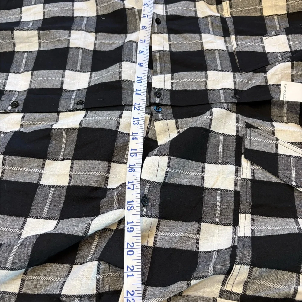 TOV Black and White Plaid Shirt Dress - Picture 5 of 6